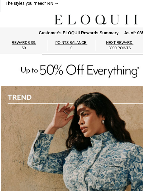 eloquii newsletter: Balloon pants & floral sets? For spring?