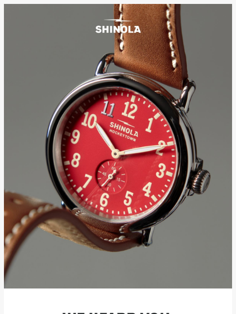 shinola newsletter: Pre-order the Red Wings Runwell