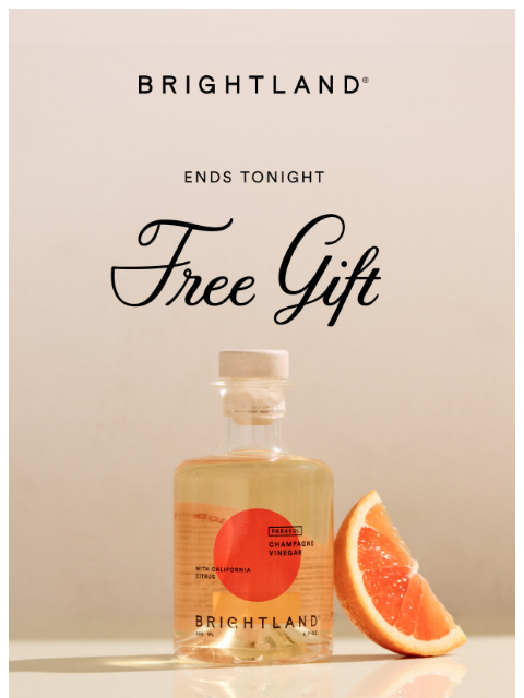 brightland newsletter: FREE Parasol ends soon!