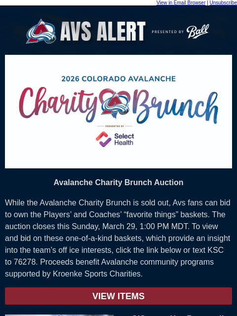 thecoloradoavalanche newsletter: 🏔️ Score Big Off the Ice