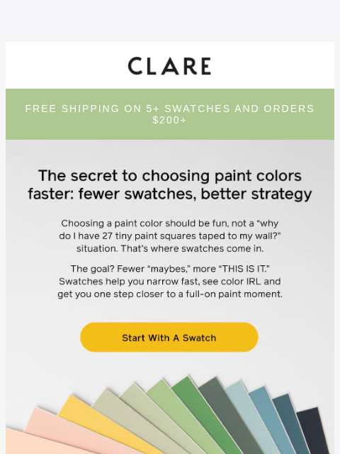 clare newsletter: How many swatches do you *actually* need?