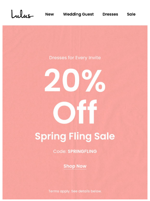 lulus newsletter: The Spring Fling Sale Starts Now​