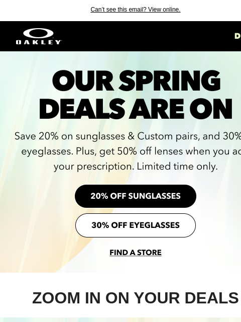 oakley newsletter: Our Spring Deals Just Landed