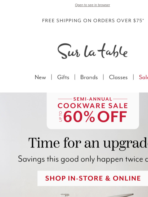 surlatable newsletter: The cookware chefs choose (now for less).