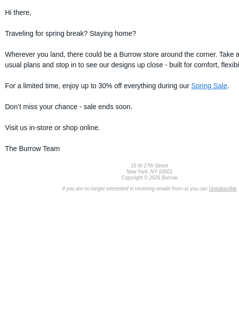 burrow newsletter: A spring break stop worth making