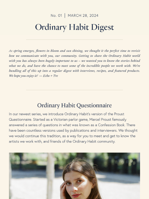 Ordinary Habit Digest 01 | A delightful cocktail, springtime puzzle, and getting to know Holly Jolley ‌ ‌ ‌ ‌ ‌ ‌ ‌ ‌ ‌ ‌ ‌ ‌ ‌ ‌ ‌ ‌ ‌ ‌ ‌ ‌ ‌ ‌ ‌ ‌ ‌ ‌ ‌ ‌ ‌ ‌ ‌ ‌ ‌ ‌ ‌ ‌ ‌ ‌ ‌ ‌ ‌ ‌ ‌ ‌ ‌ ‌ ‌ ‌ ‌ ‌