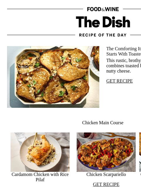 foodandwine newsletter: Italian Chicken Casserole