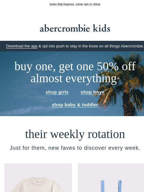 abercrombie newsletter: for the in-between weather