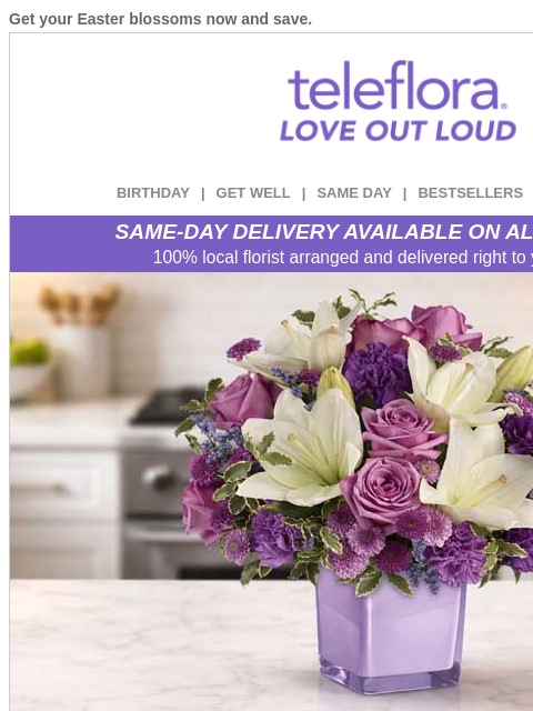teleflora newsletter: Send Easter Delights 🐇🌷20% Off Now