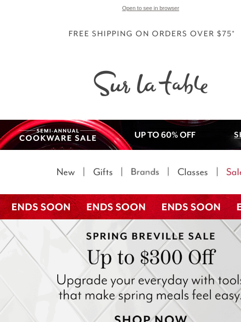 surlatable newsletter: Chef-Loved Brands, Last-Chance Prices