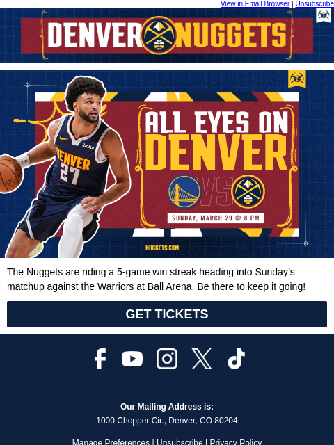 thedenvernuggets newsletter: Nuggets on a 5-Game Win Streak 🔥