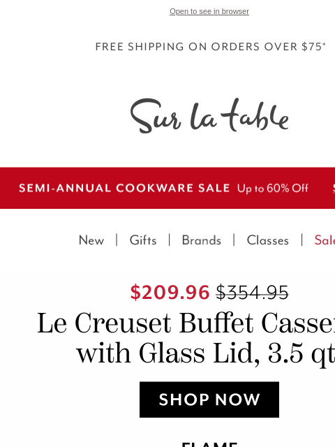 surlatable newsletter: Only Here: Le Creuset Buffet Casserole