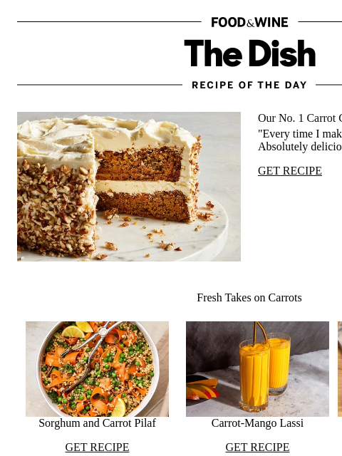 foodandwine newsletter: Our No. 1 Carrot Cake Recipe of All Time
