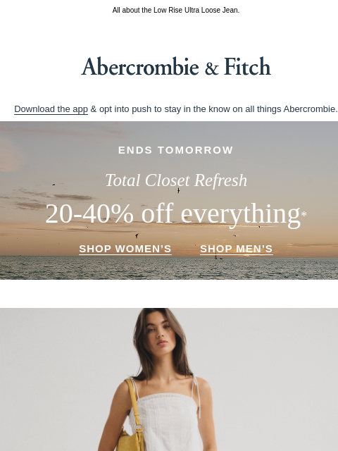 abercrombie newsletter: THE LOW DOWN →
