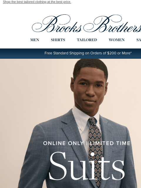 brooksbrothers newsletter: Ends tomorrow: $398 suits