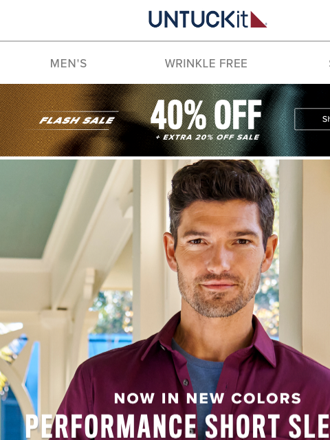 untuckit newsletter: Ends Tomorrow: 40% Off The Stretchiest Short-Sleev...