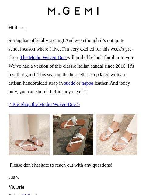 mgemi newsletter: First Access: The Medio Woven Due
