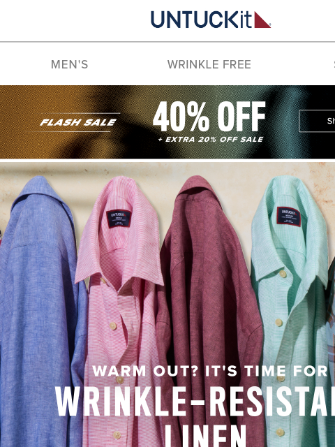 untuckit newsletter: 40% Off Sitewide—Including NEW Wrinkle-Resistant L...