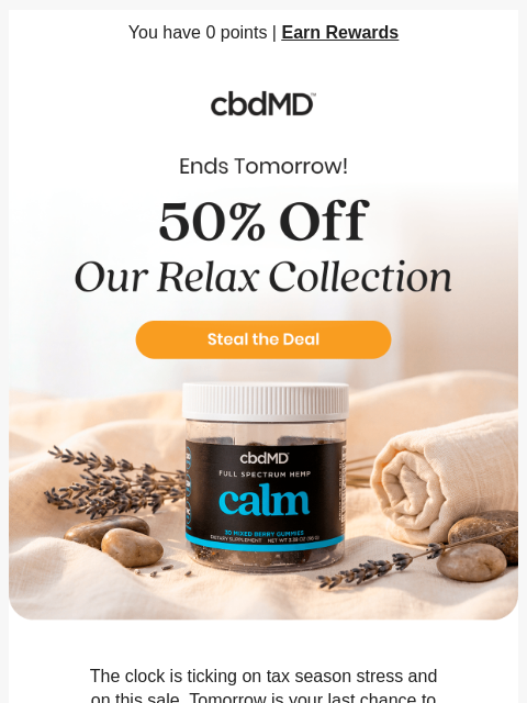 cbdmd newsletter: Save Big On Relaxation Before It’s Gone