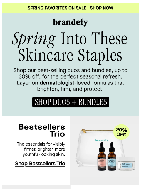 brandefyskin newsletter: Spring favorites, on sale now