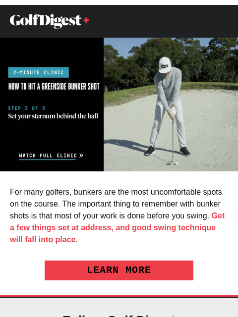 golfdigest newsletter: How to hit spinny bunker shots