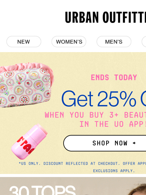 urbanoutfitters newsletter: 30 Tops Under $30 (!!)