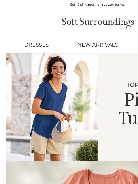 softsurroundings newsletter: Spring-Ready Pima Tops