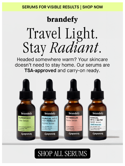 brandefyskin newsletter: Clinical results. TSA-approved.