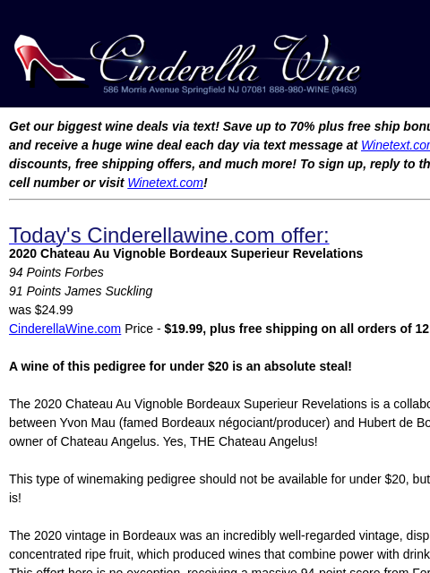 winelibrary newsletter: 2020 Chateau Au Vignoble Bordeaux Superieur Revela...