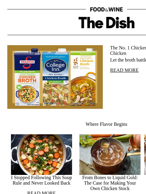 foodandwine newsletter: The No. 1 Chicken Broth That Tastes Like Real Chic...