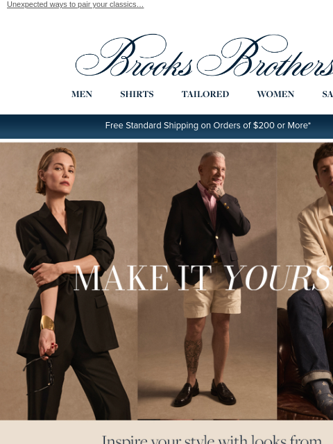 brooksbrothers newsletter: Make it yours: style defining looks ahead