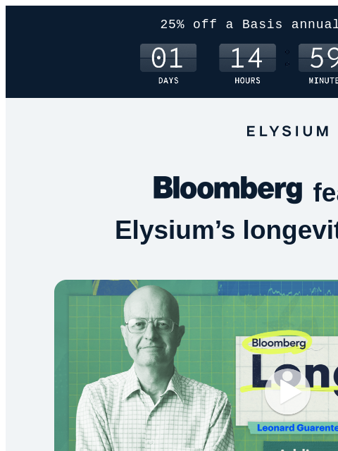 elysiumhealth newsletter: Ends tomorrow: 25% off an annual Basis subscriptio...