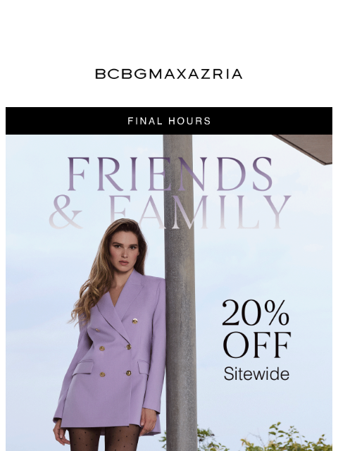 bcbg newsletter: Last Chance: 20% Off Sitewide