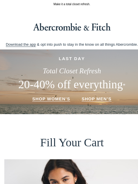 abercrombie newsletter: LAST DAY for this sale.