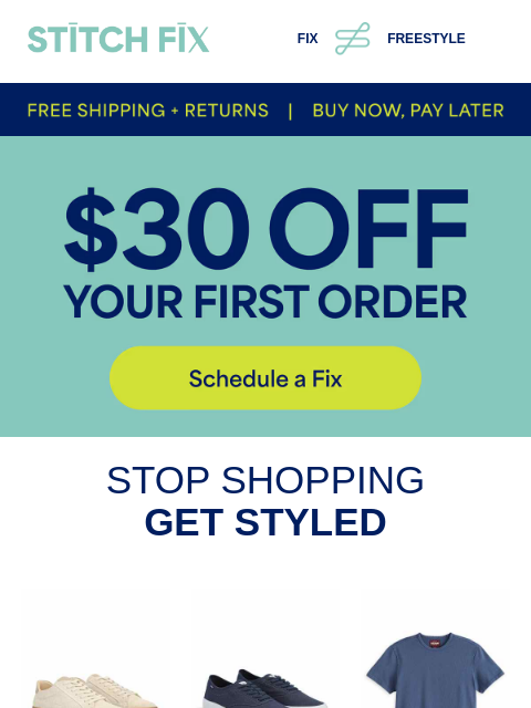 stitchfix newsletter: $30 off your first order!