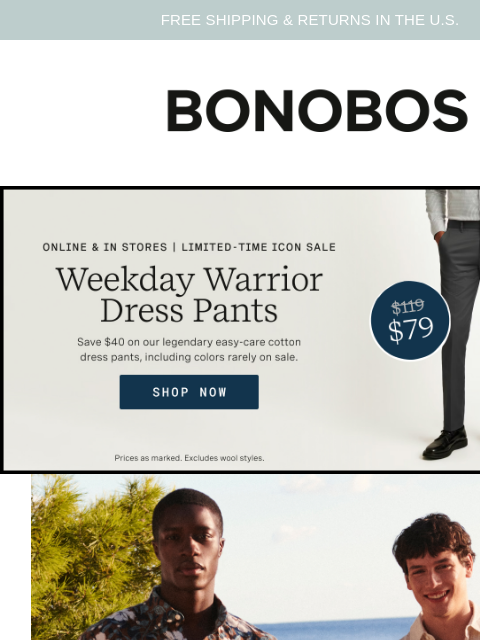 bonobos newsletter: Montauk Shirts: Simple Sophistication