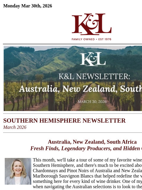 klwines newsletter: K&L Newsletter: New Zealand, Australia, South Afri...