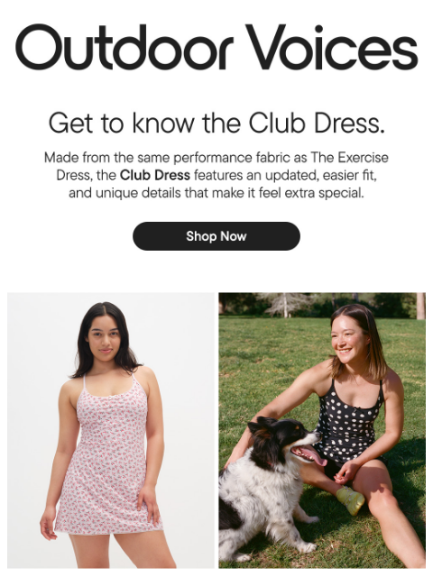 outdoorvoices newsletter: DRESS SEASON IS HERE