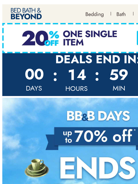 bedbathandbeyond newsletter: BB&B Days: Last chance to save