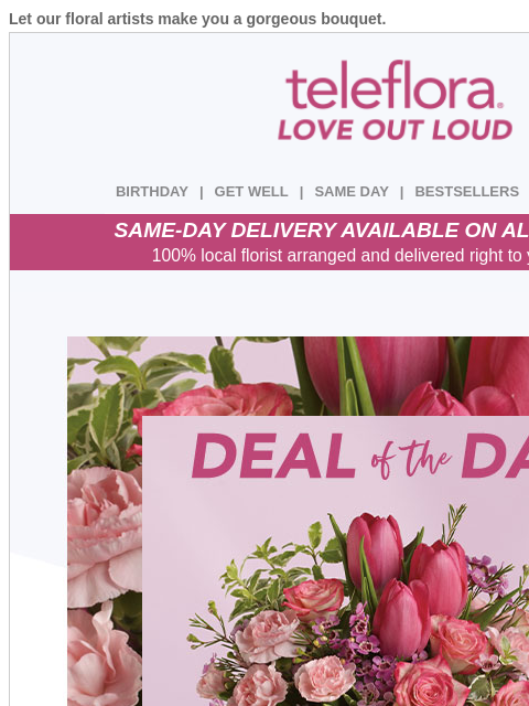 teleflora newsletter: Hop on this Deal 💐 Enjoy 20% Off