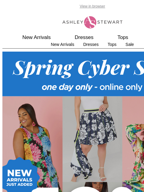 ashleystewart newsletter: Spring Cyber Sale⚠️50% off EVERYTHING (new & clear...