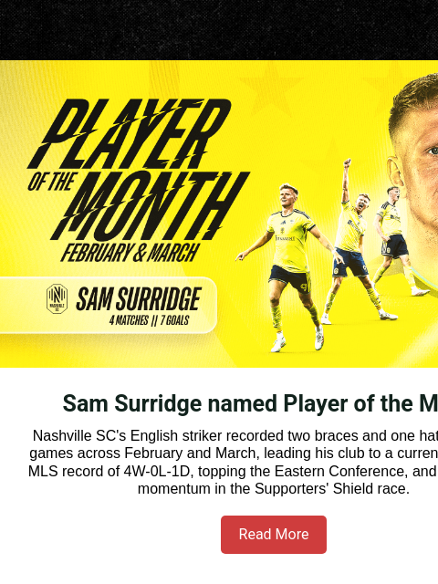 mlssoccer newsletter: Nashville SC flying behind Sam Surridge