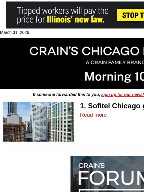 crainalerts newsletter: Gold Coast hotel up for sale