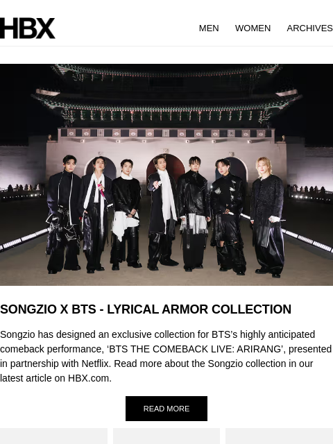 hbx newsletter: SONGZIO X BTS - LYRICAL ARMOR COLLECTION