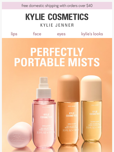 kyliecosmetics newsletter: JUST DROPPED: travel-friendly hair & body mists ✨