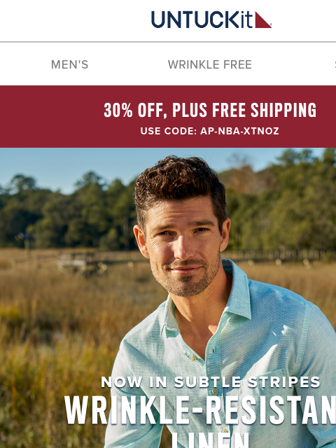 untuckit newsletter: Take 30% Off–On Us