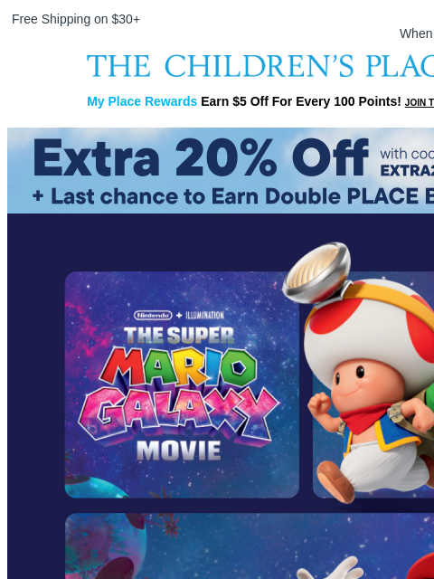 childrensplace newsletter: In the Character Spotlight: Super Mario 🌟