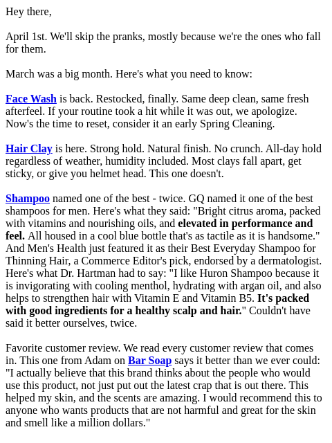 usehuron newsletter: We mean (serious) business. Happy April 1