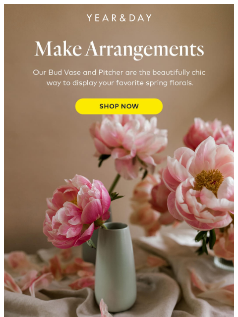 yearandday newsletter: Florals for spring—groundbreaking
