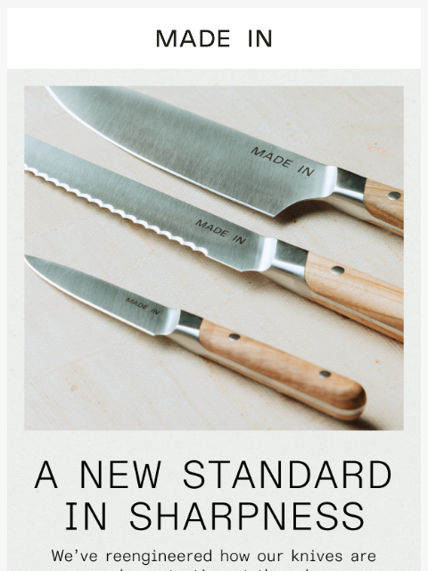 madeincookware newsletter: 87% Sharper Than The Competition